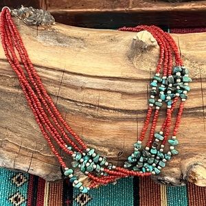 Vintage Native American Coral Necklace